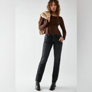 We The Free Low Rise Slim Straight Jeans in a Black Wash Women’s size 24